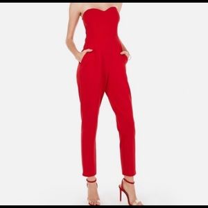 Express Red Jumpsuit with Pockets